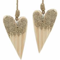 Artikel Houten Hart Glitter om op te hangen 18cm x 10cm 2 stuks