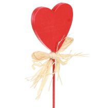 Artikel Houten harten sierplughartjes met lieveheersbeestjes rood 4cm 16 st