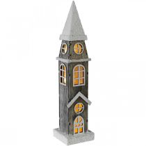 Artikel Vuurtoren van hout Steeple Christmas Church H45cm