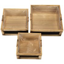 Artikel Houten doos met krijtbord en inlegvel, set van 3 maten, 30 cm