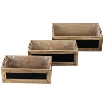 Artikel Houten doos met krijtbord om te labelen, set van 3, 36 cm