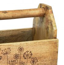 Artikel Houten kist met handvat gereedschapskist hout 30x15x24cm