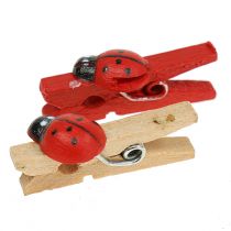 Artikel Decoratieve houten clips lieveheersbeestje 2,5cm 180p