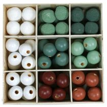 Artikel Houten kralen/balletjes om mee te knutselen, groen, diverse kleuren, Ø3 cm, 36 stuks