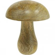 Houten paddestoel naturel, gele herfstdeco houten paddestoelen 12×10cm