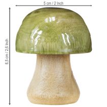 Artikel Houten paddenstoelen herfstdecoratie paddenstoelen groen rood oranje H6,5cm 9 stuks