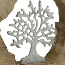 Artikel Deco sculptuur boom in een houten ring tafeldecoratie om te plaatsen 22×21×4cm