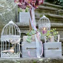 Artikel Plantenbak houten lade lichtgroen 15x15/12x12cm set van 2