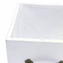 Artikel Plantenbak houten lade wit 15x15/12x12cm set van 2