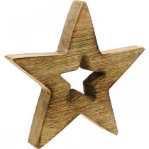 Artikel Houten ster gevlamd houten decoratie Kerstster staand 15cm
