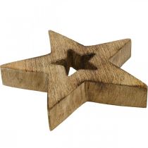 Artikel Houten ster gevlamd houten decoratie Kerstster staand 15cm