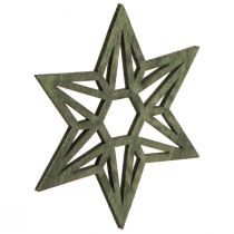 Artikel Houten sterren kerstdecoratie houtdecoratie sterren groen 8cm 16 st