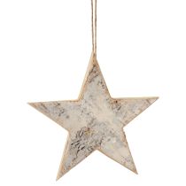 Artikel Houten sterrendecoratie decoratieve hanger rustieke decoratie wit hout Ø20cm
