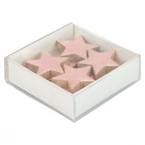Artikel Houten sterrendecoratie sterren kerstdecoratie roze glans Ø5cm 8 st
