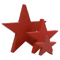 Artikel Houten sterrendecoratie strooidecoratie Kerst rood 3/5/7cm 29st