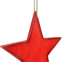 Artikel Houten sterren om op te hangen 30cm rood 3 st