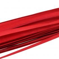 Houten strips gevlochten lint rood 95cm - 100cm 50p