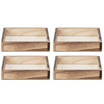 Artikel Houten dienblad, rustiek design, perfect voor huis- of kantoordecoratie, 15 cm, 4 stuks
