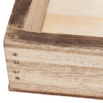 Artikel Rechthoekige houten schaal voor planten en decoratie. Veelzijdig in gebruik. Robuust ontwerp. 30 cm, 4 stuks.