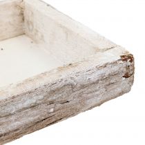 Artikel Houten dienblad met schors naturel witgekalkt 59×20cm 2st