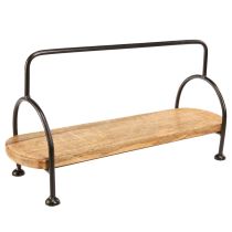 Artikel Houten dienblad ovaal langwerpig sierblad met handvat 49×18×26cm
