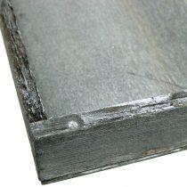 Artikel Dienblad hout vierkant grijs, wit tafeldecoratie shabby chic 24,5×24,5cm 2 stuks