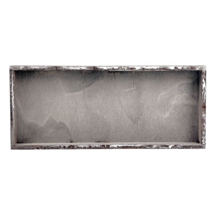 Houten dienblad vintage vierkant decoratief dienblad hout grijs 35×15×3cm