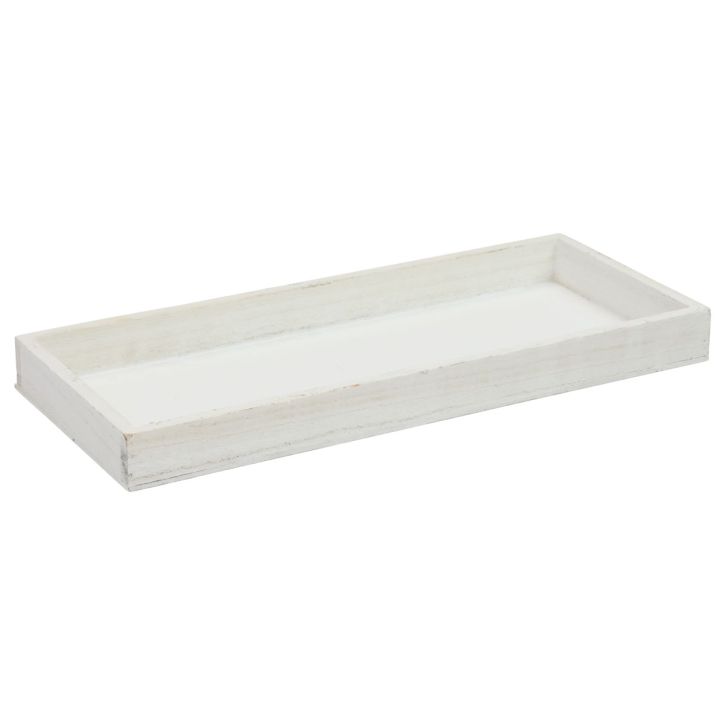 Houten dienblad wit decoratief dienblad shabby chic hout 35×15×3cm