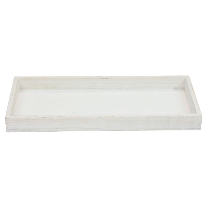 Houten dienblad wit decoratief dienblad shabby chic hout 35×15×3cm