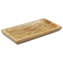 Artikel Houten dienblad rechthoekig naturel mangohout 25x13x2,5cm