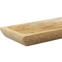 Artikel Houten dienblad rechthoekig naturel mangohout 25x13x2,5cm