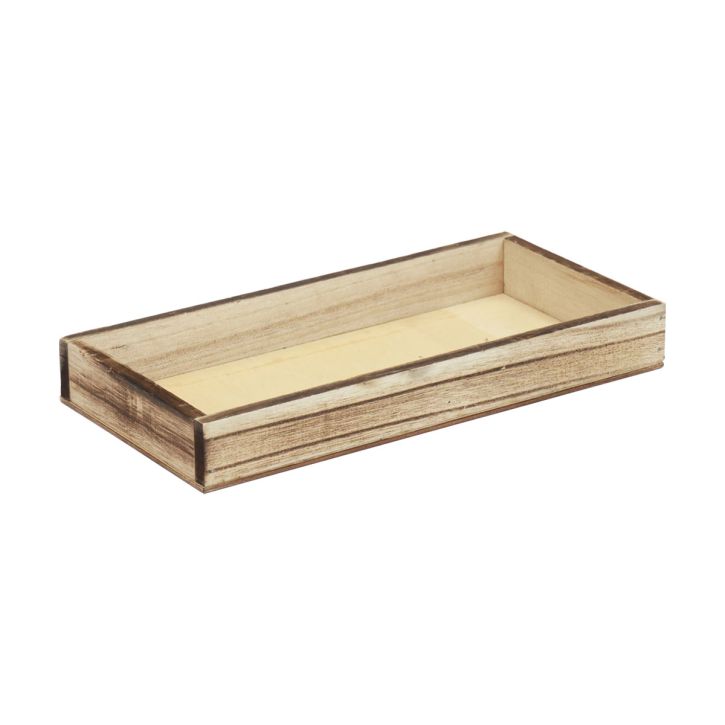 Houten dienblad gevlamd decoratief dienblad tafeldecoratie rustiek 24×12×3cm
