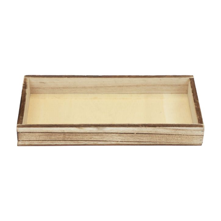 Houten dienblad gevlamd decoratief dienblad tafeldecoratie rustiek 24×12×3cm