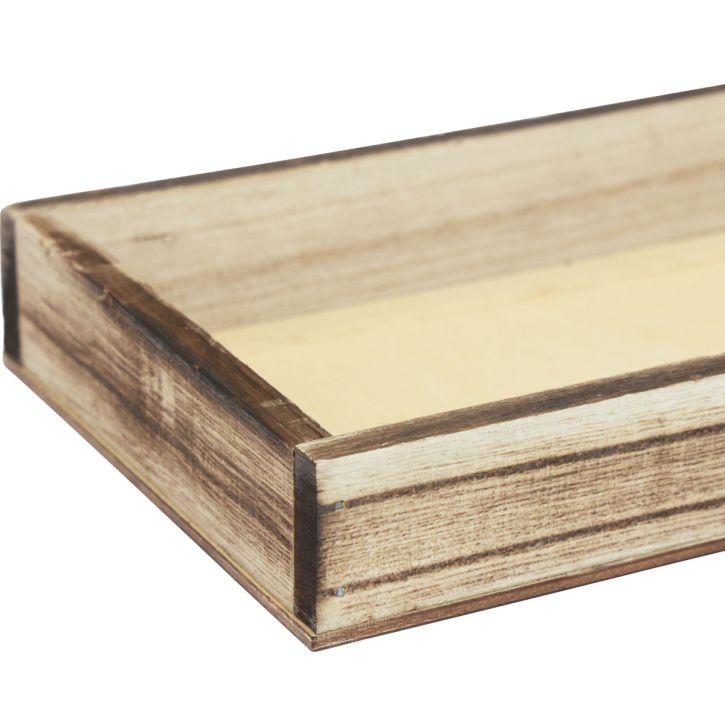 Artikel Houten dienblad gevlamd decoratief dienblad tafeldecoratie rustiek 30×15×3cm