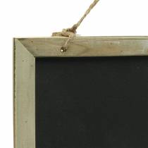 Artikel Leistenen bord met houten rand om op te hangen naturel 30x15cm 5 st