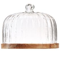 Artikel Houten bord met kaasstolp sierbord hout Ø29cm H22cm