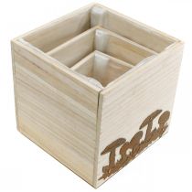 Artikel Plantenblokjes, bloembak, herfstdecoratie met patina 20/16/12cm set van 3