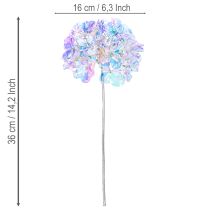 Artikel Kunstmatige hortensia-bloemtak in iriserende kleuren, 36 cm, 2 stuks