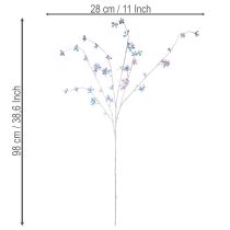 Artikel Kunstmatige, delicate bloeiende tak met iriserende bloesems, 98 cm