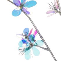 Artikel Kunstmatige, delicate bloeiende tak met iriserende bloesems, 98 cm