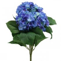 Hortensia Kunstbloem Blauw Zijden Bloemboeket 42cm