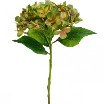 Hortensia kunstbloem Groen, Geel kunstbloem H35cm