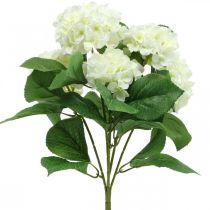 Hortensia kunstmatige witte zijden bloemen boeket zomerdecoratie 42cm