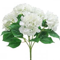 Artikel Deco boeket hortensia wit kunstbloemen 5 bloemen 48cm