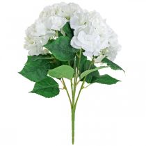 Artikel Deco boeket hortensia wit kunstbloemen 5 bloemen 48cm