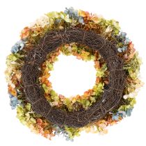 Artikel Kunstmatige hortensiakrans, kleurrijk, voor deur en muur, 55 cm