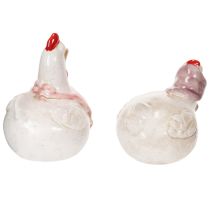 Artikel Keramische kippenfiguurtjes voor de woonkamer, schattige paasdecoratie voor op tafel, 11 cm, 2 stuks