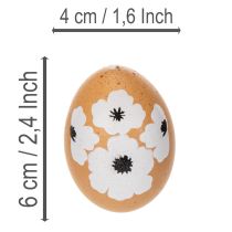 Artikel Hangende paasei-decoratie, lente, Pasen, echte kippeneieren, natuurlijk, 6 cm, 6 stuks