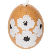 Artikel Hangende paasei-decoratie, lente, Pasen, echte kippeneieren, natuurlijk, 6 cm, 6 stuks