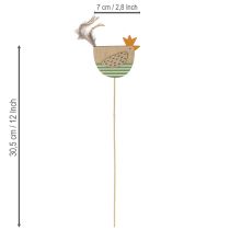 Artikel Kippenstokjes in paasdesign voor een vrolijke lenteversiering, 7 cm, 12 stuks